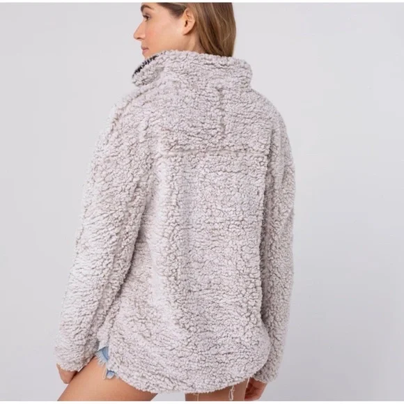 Thread & Supply Sherpa Pullover Sweatshirt Size Large L - Picture 6 of 9